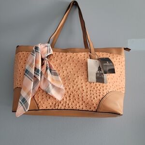 London Fog Ostrich Faux Leather Women's Tote Bag